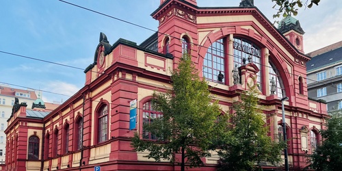 The Vinohrady Market Hall, called the Pavilion since 1994, is a historic building from the turn of the 20th century on Vinohradska Avenue in Prague's Vinohrady district. It can be found between the National Museum and JZP Square.